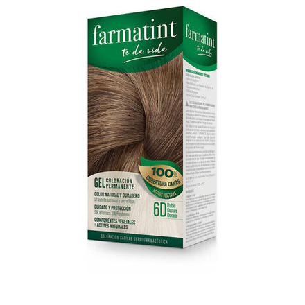 Farmatint Permanent Coloring Gel No. 6d Перманентная краска для волос на растительной основе и маслах без аммиака,оттенок темно-русый золотистый