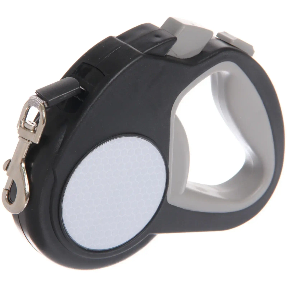 Поводок-рулетка для малых и средних пород со светооражающим элементом «МОЙ БРО», цвет чёрный, 3м, нагрузка до 10кг