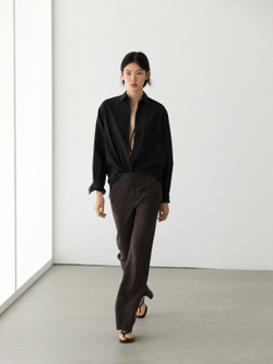 Massimo Dutti Брюки-клеш из 100% льна, фиолетовый