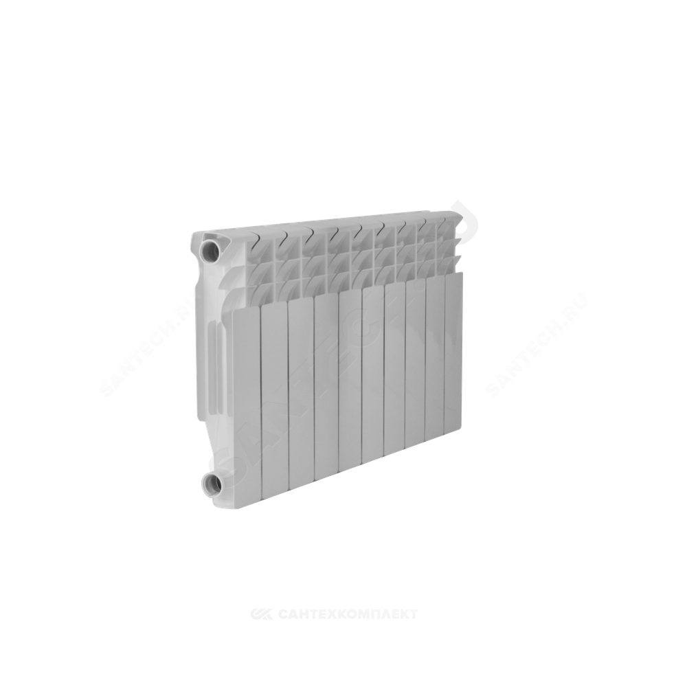 Радиатор алюминиевый Delta Plus 350 10 секций Qну=1030 Вт RAL 9016 (белый) Ogint