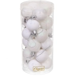 Новогодние шары 4 см (набор 24 шт) «Микс фактур», белый