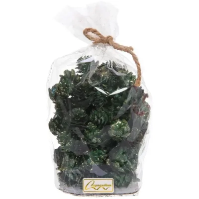 Композиция для декора «Лесные шишки» 10*10*11 см (120гр), изумруд