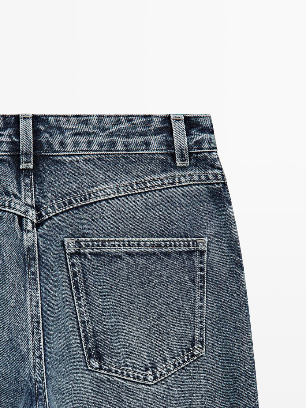 Massimo Dutti Джинсы свободного кроя с высокой талией, средне-синий