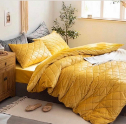Постельное белье ЕВРО Велюр Желтый