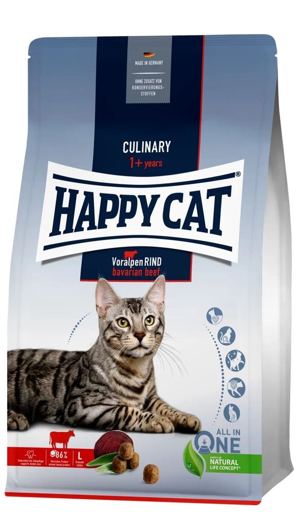 Сухой корм Happy Cat Culinary Adult Альпийская говядина для взрослых кошек всех пород 300 г