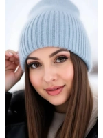 шапка ангора зимняя пушистая вязаная модная