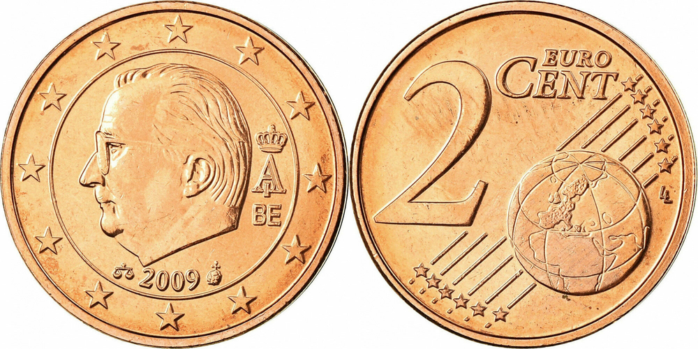 Бельгия 2 евроцента, 2009-2013 UNC