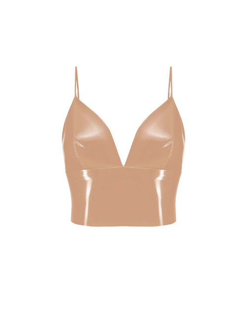 Укороченный топ-бюстье из лаке