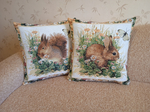 Декоративный гобеленовый чехол для интерьерной подушки Зайчонок 47*47