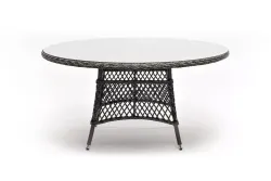 "Эспрессо" плетеный круглый стол, диаметр 150 см, цвет графит