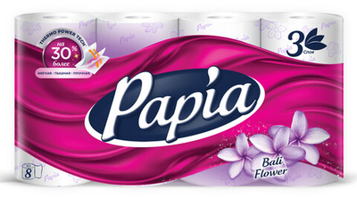 Papia Туалетная бумага Бали 3сл 8р