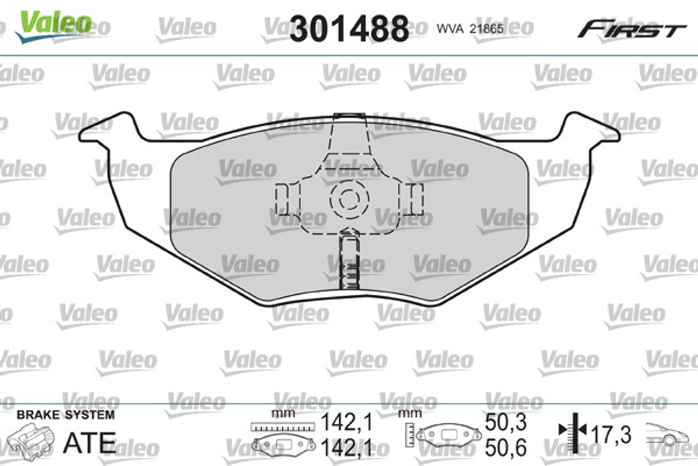 VALEO - 301488-VAL - Brake Pad Set, disc brake