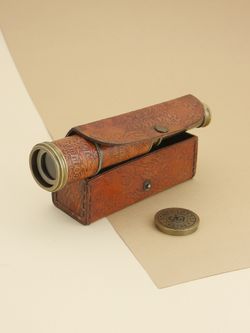 Nautical Подзорная труба в кожаном футляре