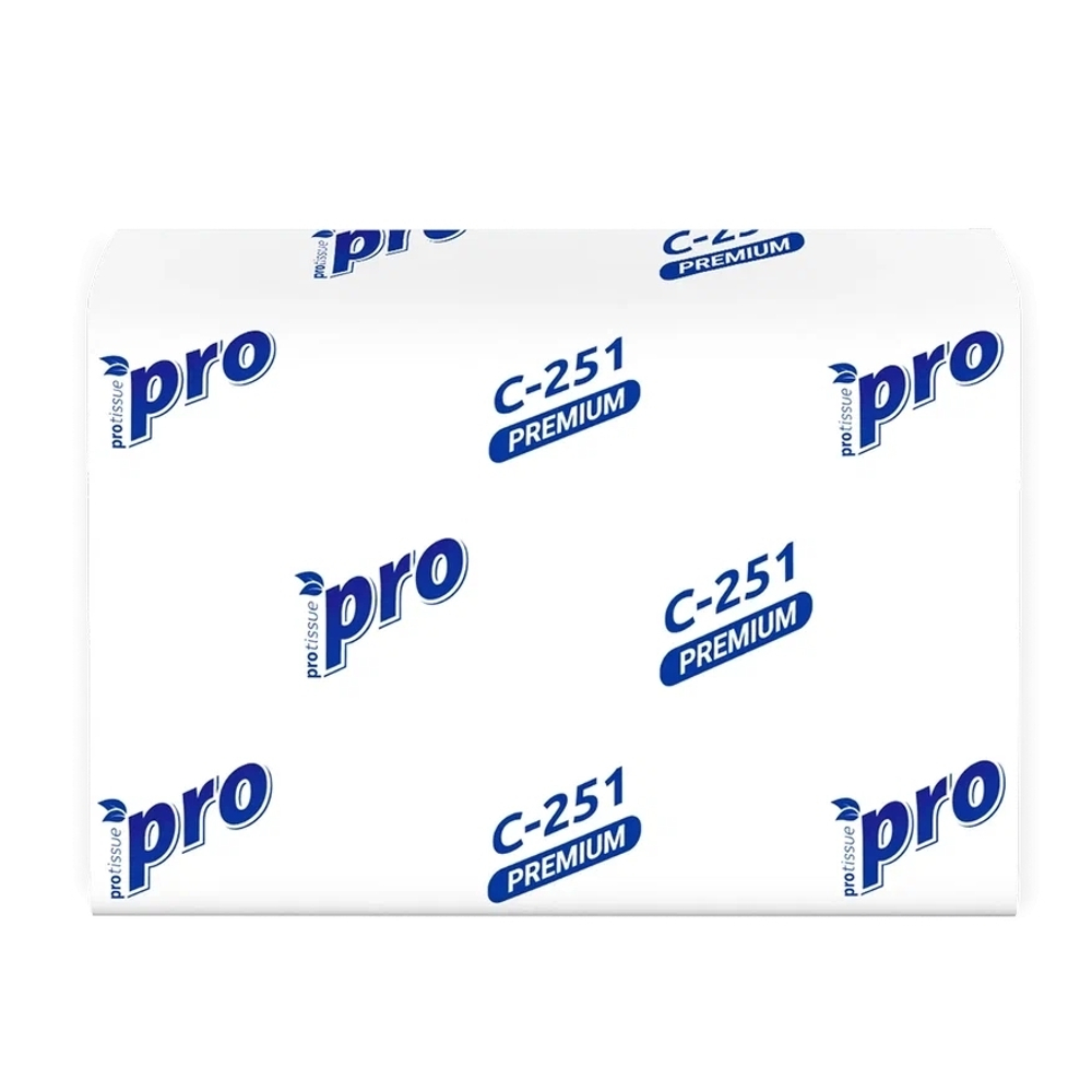 Диспенсерные бумажные салфетки V сложения, PROtissue "PREMIUM" Артикул С251, 2-сл, 210*210
