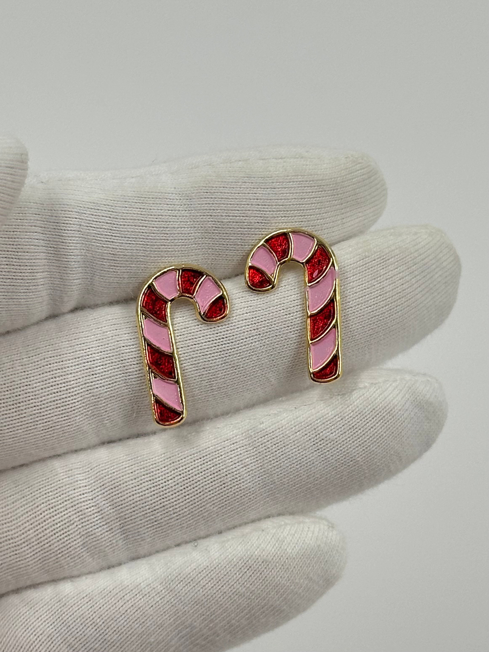 Серьги карамельная трость