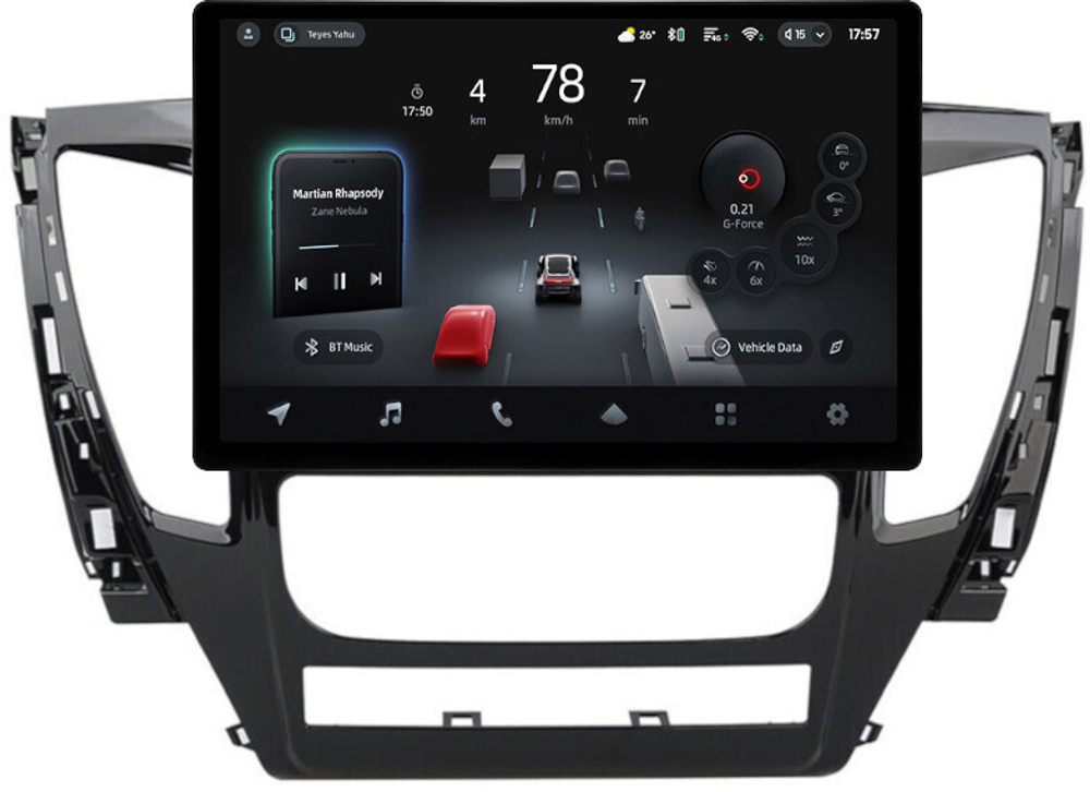 Магнитола для Mitsubishi Pajero Sport 3 2016-2020 АКПП (поддержка 360, климата и БК) - Teyes CC4-PRO монитор 13" 2K QLED на Android 13, Snapdragon 778G, 8+128, AI, CarPlay, DSP, 4G SIM-слот