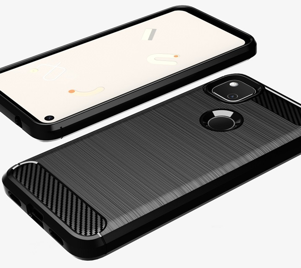 Чехол защитный черный для Google Pixel 4A 4G, серия Carbon от Caseport