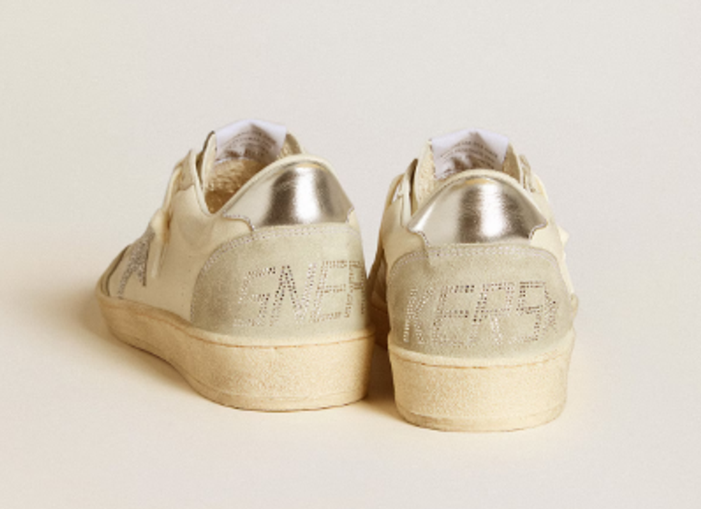 Кеды Женские Ball Star with silver Swarovski micro-crystal star and metallic silver leather heel tab