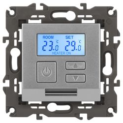 14-4111-03 ЭРА Терморегулятор универс. 230В-Imax16А, IP20, Эра Elegance, алюминий