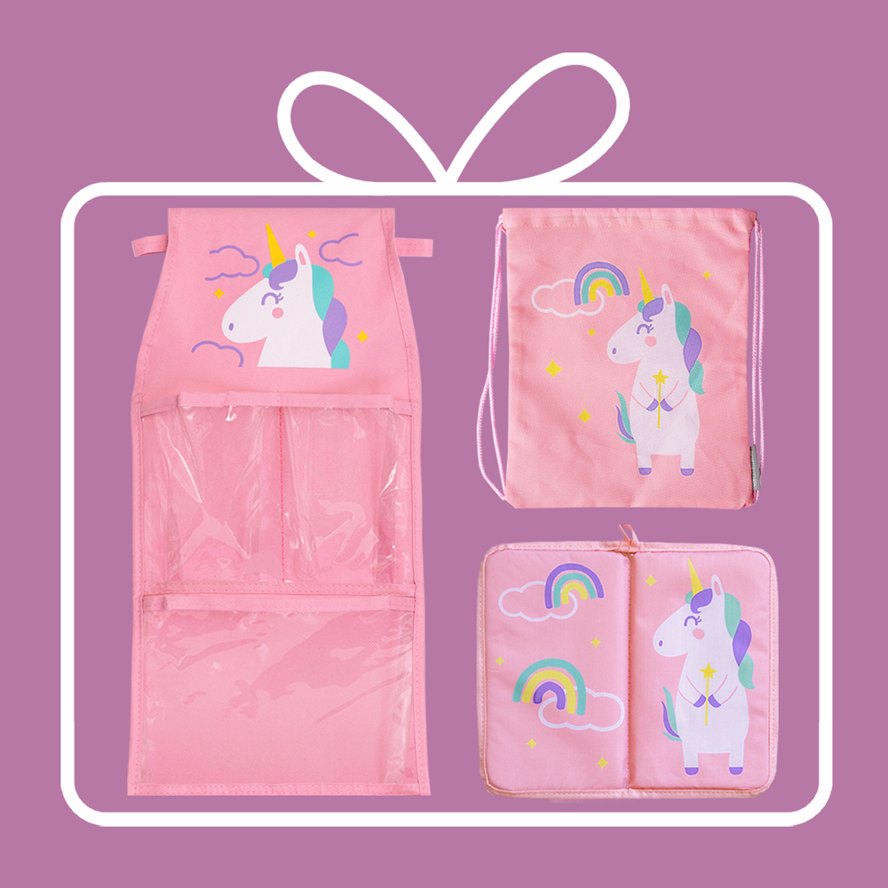 Набор 2 Единорог розовый (Карман+ковер+мешок) Пакет