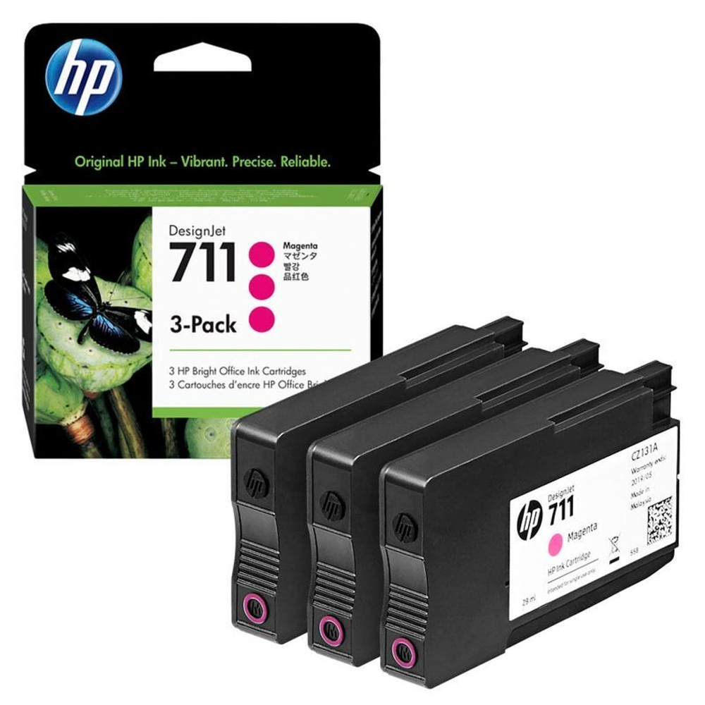 Картридж HP 711 (CZ135A) для DesignJet T120/T125/T130/T520/T525 пурпурный упаковка 3 шт (3*29 мл)