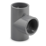 Тройник 90° ПВХ (НПВХ) равнопроходной под клей (Ру10-16), HIDROTEN, Испания