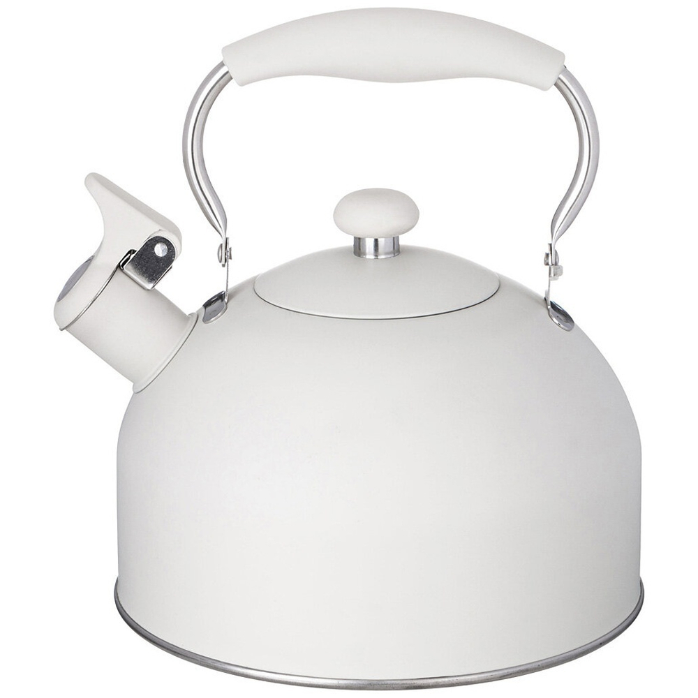 Чайник 2,5л нерж со свистком, индукция, цвет белый