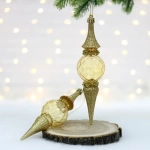 Елочные игрушки «Искры» 5*5*19 см (набор 2 шт), Золото