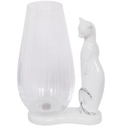 Ваза для цветов Кошка Шелби Белая