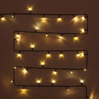 Гирлянда для улицы «Мерцание» 20м 240 ламп LED чёрный провод,1 реж.,IP-54, Теплый белый (возможность соединения)