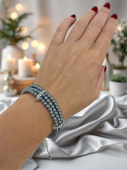 Браслет жемчужный с фианитами