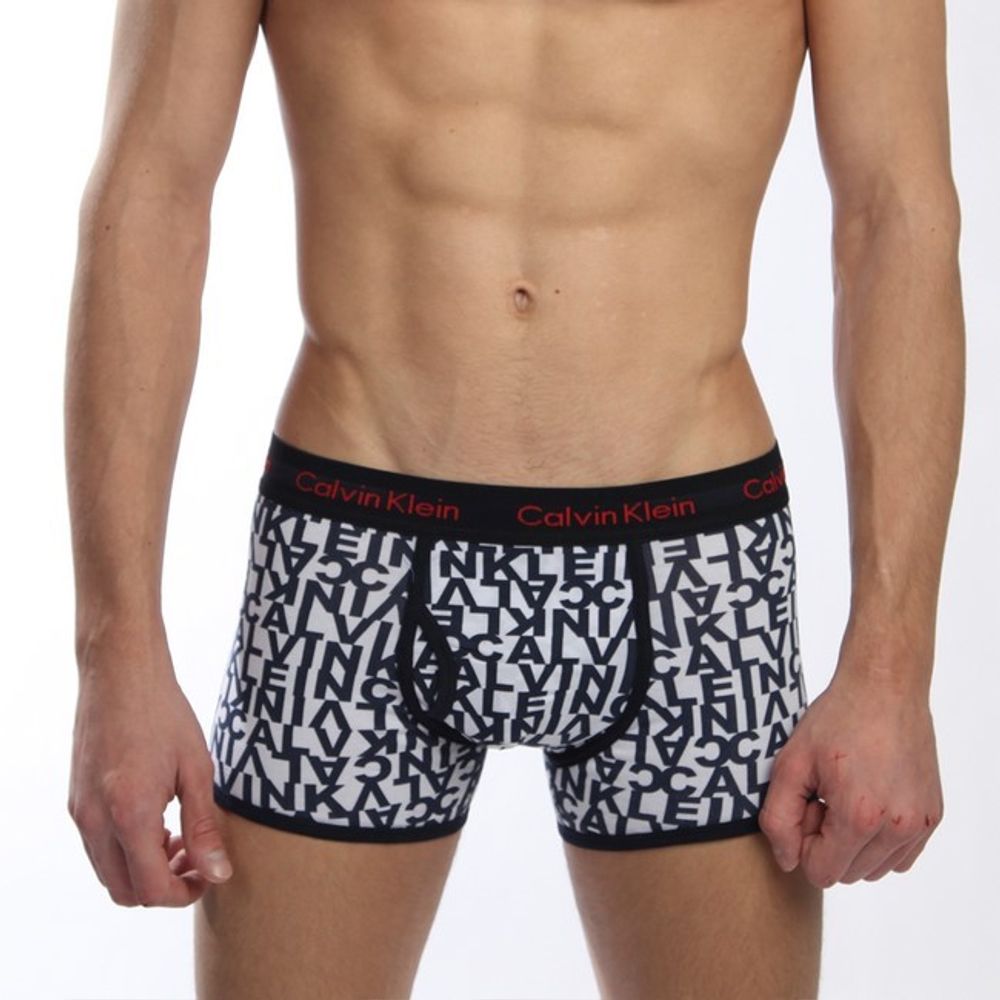 Мужские трусы боксеры с темно-синими буквами Calvin Klein print  365 Navy Letters