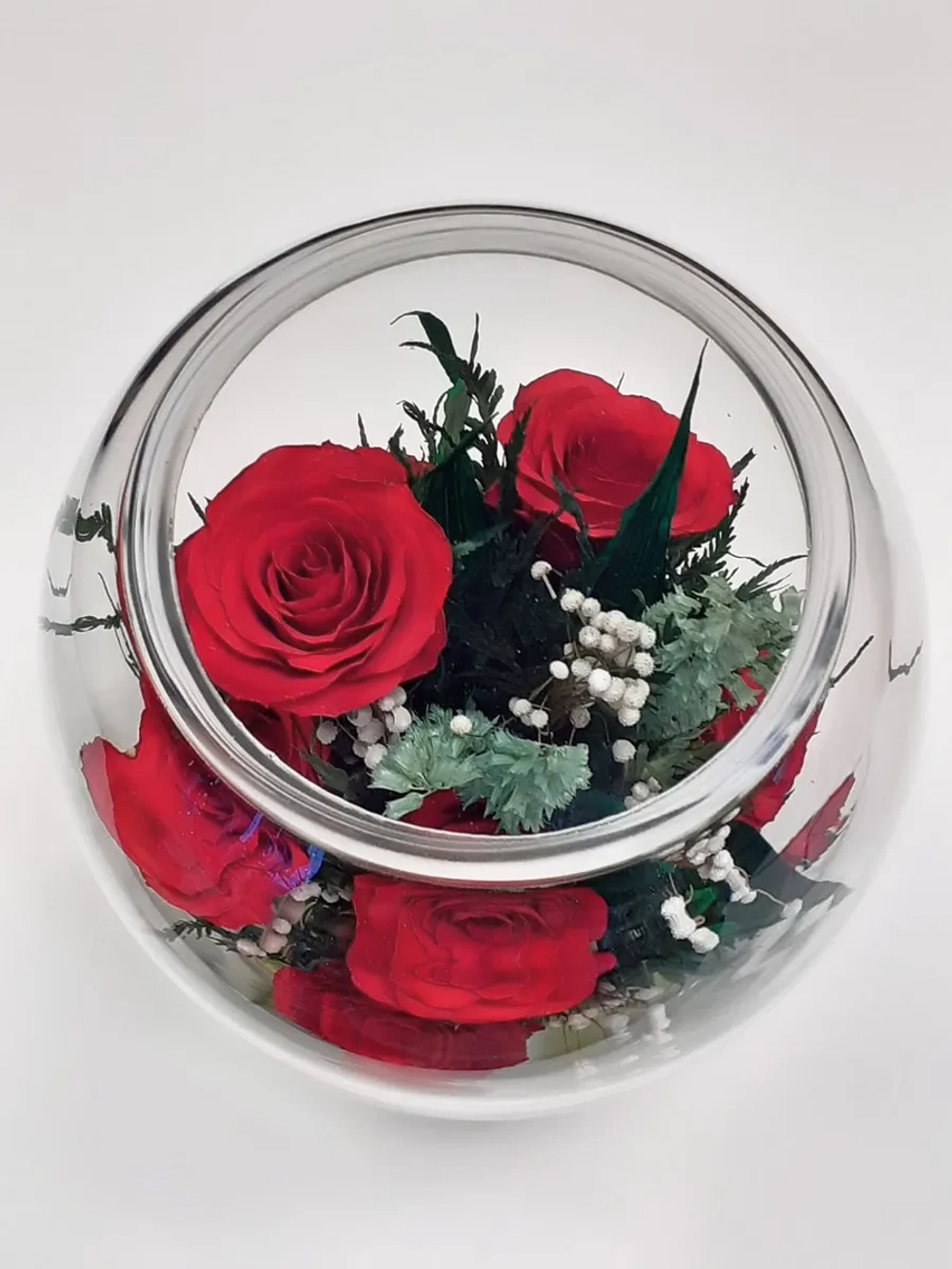 натуральные цветы в стекле, вакуум