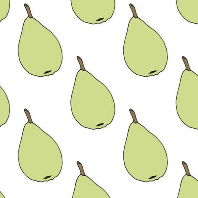 зелёные груши на белом фоне