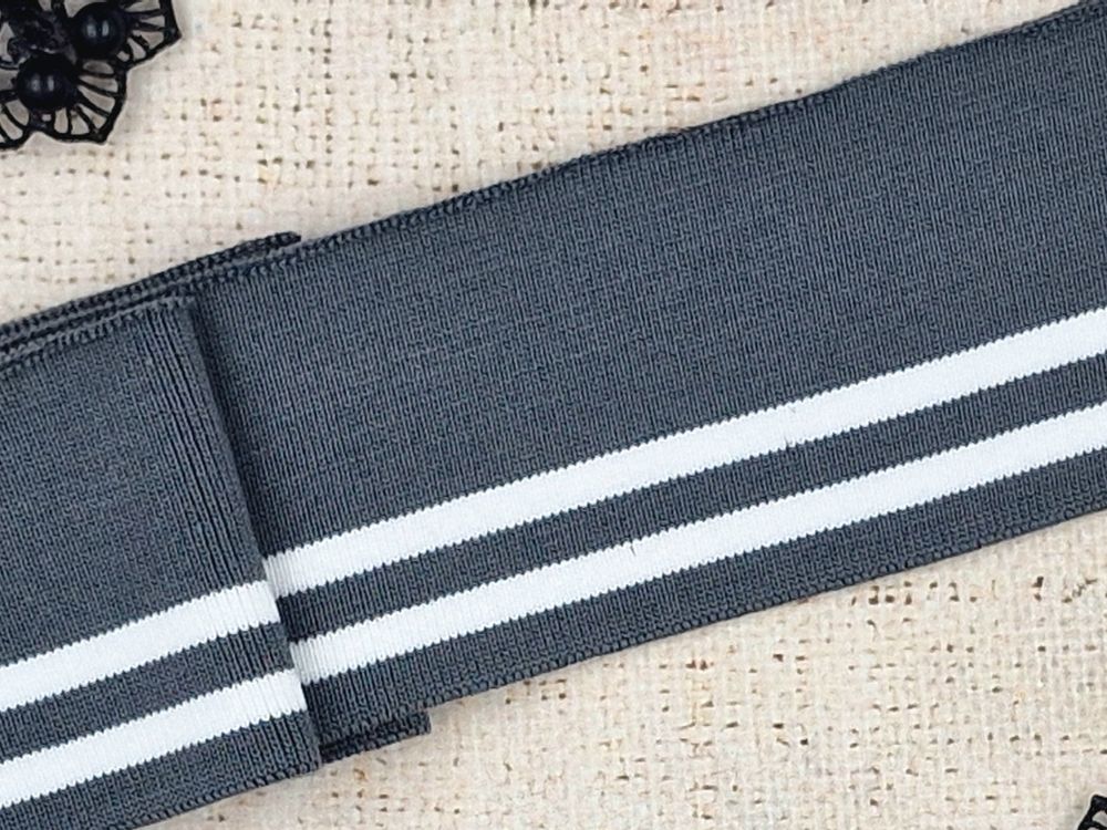 Подвязы трикотажные, р. 123×6,5 см, серый с белым