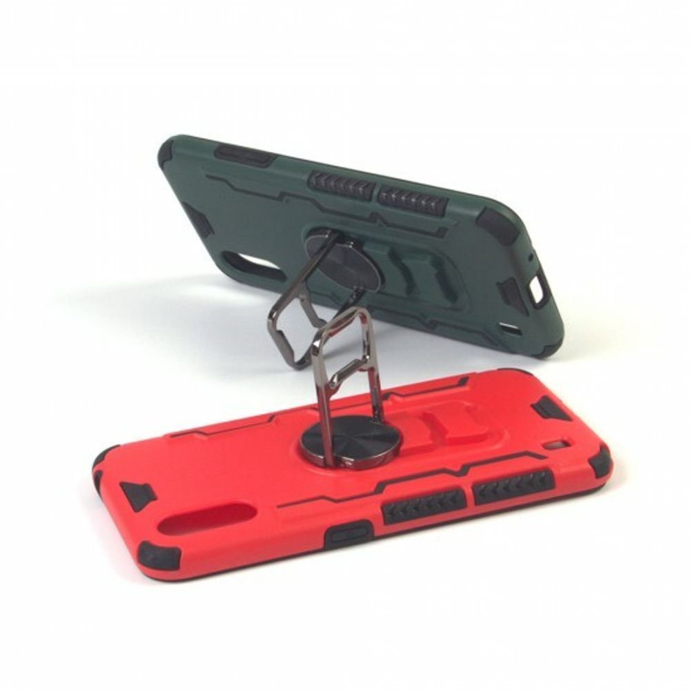 Противоударный чехол для Samsung Galaxy A01 с кольцом-открывашкой, 012226 Темно-синий