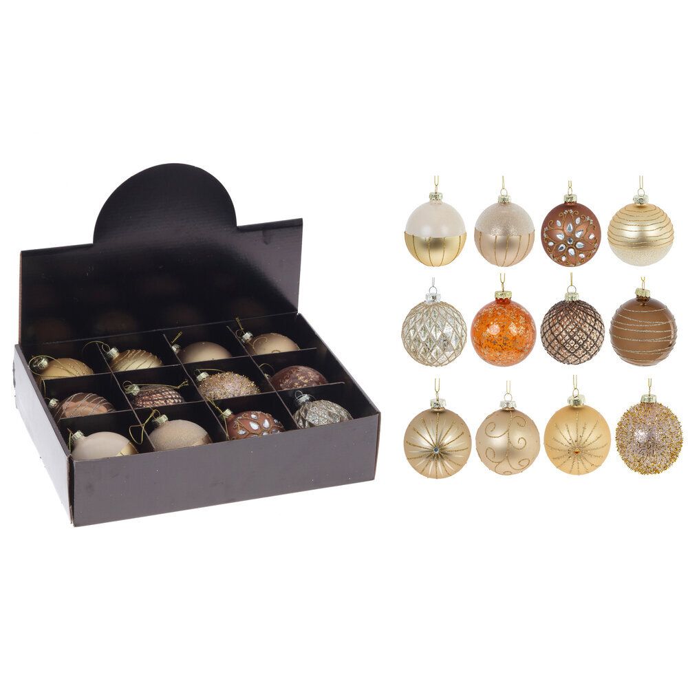 GAEM Набор из 12шт Украшение новогоднее "Шар", D 8 см, L35 W25 H8,5 см