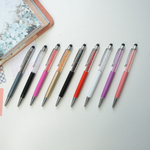 Ручка шариковая, со стразами и стилусом, цвет в ассортименте