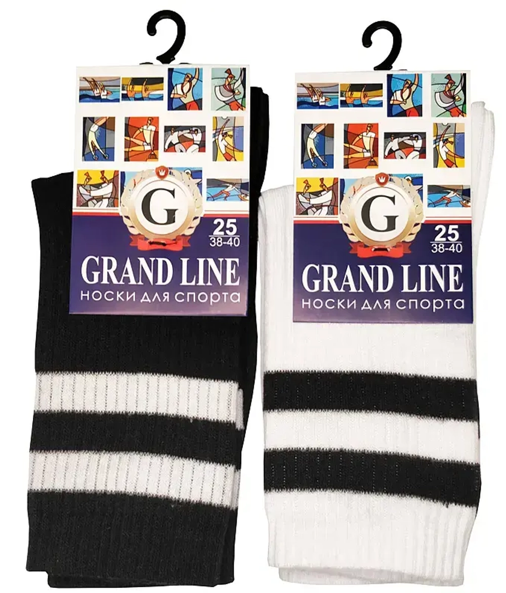 Носки для спорта мужские GRAND LINE цвет чёрный, р. 23
