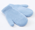 Варежки двухслойные "Однотонные", голубой, р-р 15 (6-8 лет) 5133442, 1 шт.