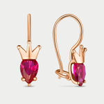 Серьги детские с фианитами из красного золота 585 пробы (арт. 021112-1120)