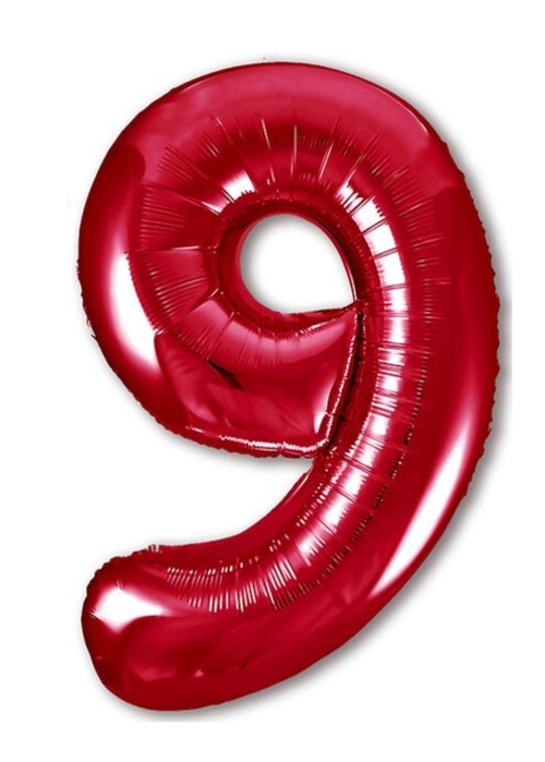 Шар цифра №9 Красный