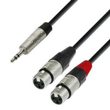 Adam Hall K4 YWFF 0180 - кабель аудио REAN TRS (jack) 3,5 mm stereo - 2 x XLR (F), 0.22 мм2, 1,8 м,