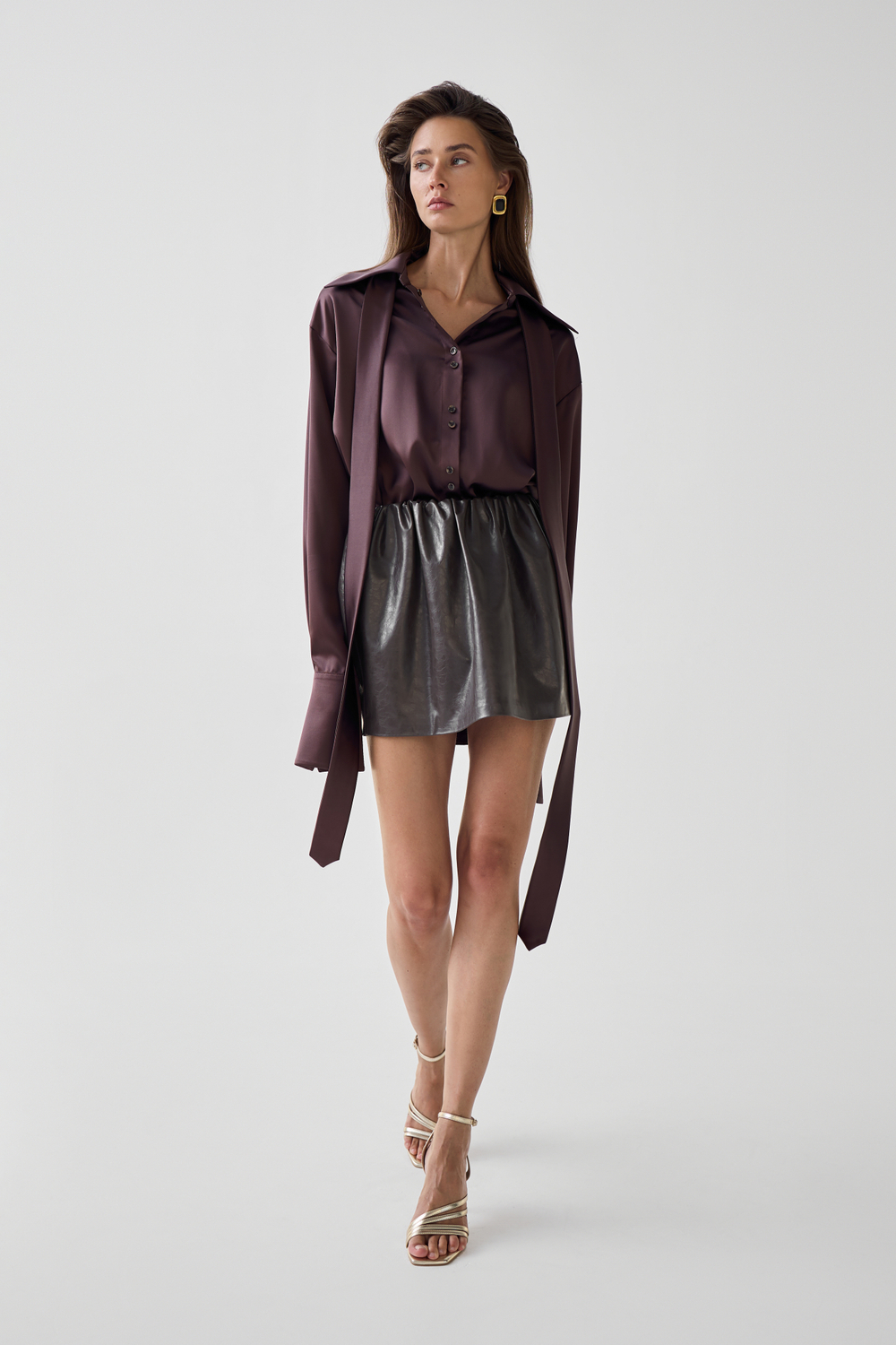 Комплект: куртка и юбка из экокожи