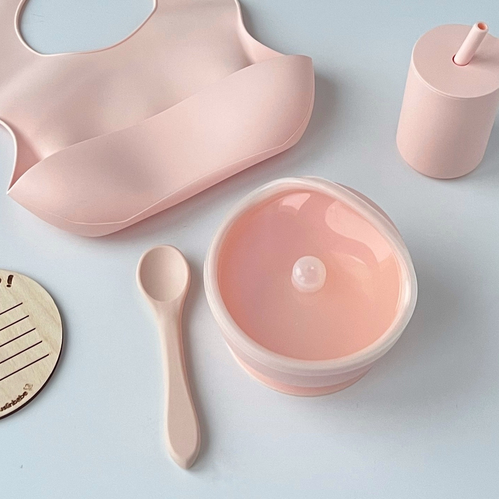 Набор силиконовой посуды «Пудровый-розовый»