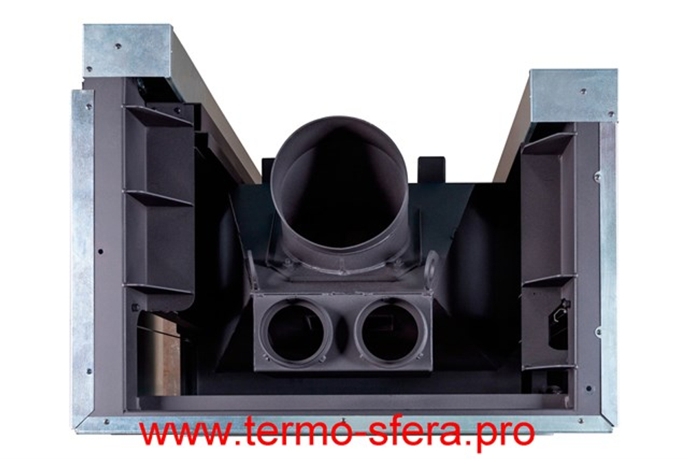 Каминная топка Экокамин ДЕЛЬТА 800 LB два стекла левая принтинг черный шамот 