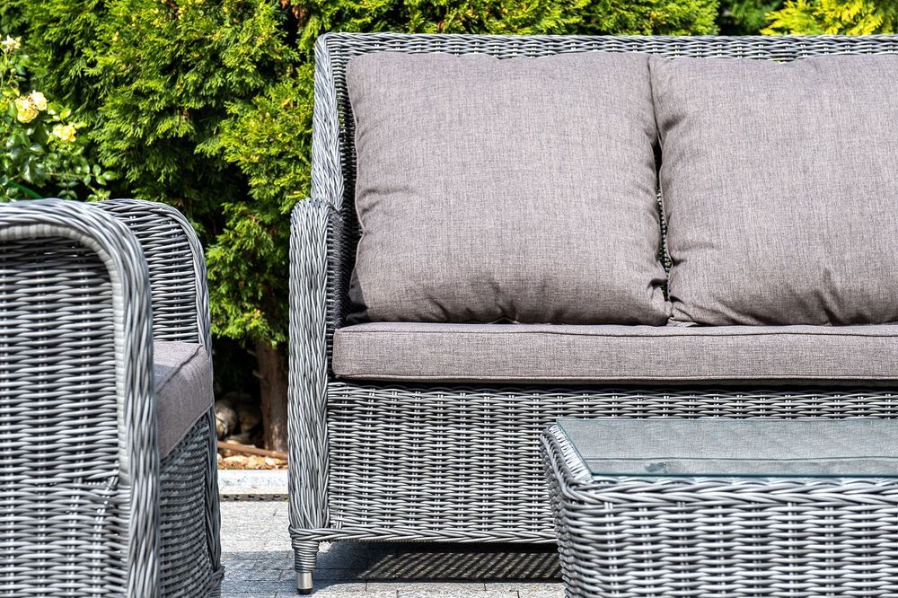 "Гляссе" лаунж-зона из искусственного ротанга, цвет графит