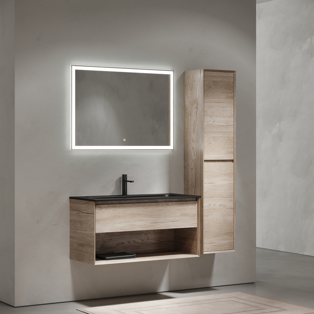 Тумба подвесная под раковину Sancos Marmi 1.0, дуб галифакс натуральный 995х445х520