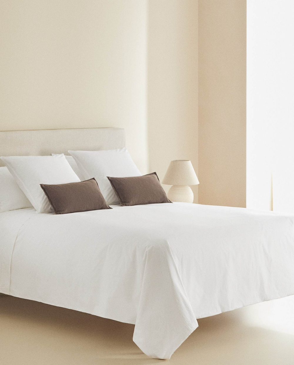 ZARA HOME (300 НИТЕЙ)  ПРОСТЫНЯ ИЗ ХЛОПКА, БЕЛЫЙ