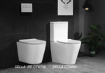 Унитаз SELLA GW напольный безободковый сиденье быстросъемное с микролифтом Ceruttispa (605х370х800)